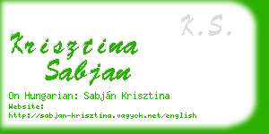 krisztina sabjan business card
