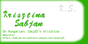 krisztina sabjan business card